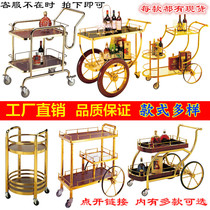 Trolley restaurant delivery car Hotel KTV birthday cake commercial mobile stainless steel tea wine truck