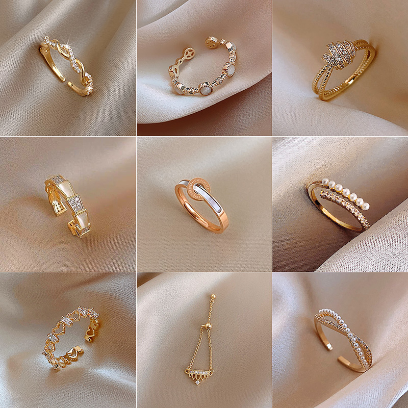 INS trendy ring design for female niche, fashionable personality, light luxury, high-end feeling, cool style index finger ring, open ring