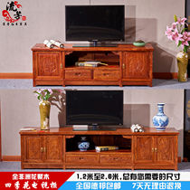 Mahogany African Rosewood hedgehog red sandalwood TV cabinet Chinese style all solid wood high foot 2 m small apartment living room floor cabinet