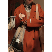MELLIIY autumn and winter retro loose single-breasted long black double-sided tweed coat women 2021 New