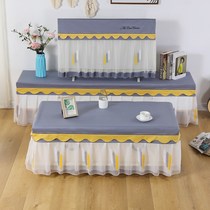 LCD TV set dust cover lace wall-mounted boot without taking TV cabinet cover cloth tea table cover tablecloth