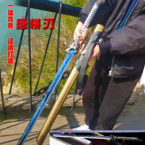 Longquan Township Residence Long Residence Long Style and Tang Horizontal Knife Embroidered Black Gold Knife Sword Manganese Steel Cutter anti-body martial art equipment unopened