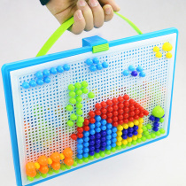 Childrens mushroom nail big particle boy educational toy kindergarten baby variety creative puzzle combination drawing board