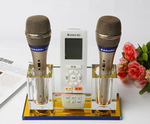 Crystal microphone holder KTV supplies desktop wireless microphone holder Crystal holder imidazole desktop ornaments