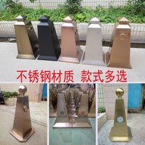 Stainless steel road cone roadblock square cone reflective cone parking lot road isolation pier safety warning road cone high-grade customization