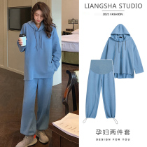 Pregnant womens autumn suit Spring and Autumn New Fashion out autumn winter Net red sweater sports pregnancy autumn two-piece set