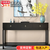 New Chinese style solid wood porch cabinet partition simple Zen Hall case for table light luxury dining side cabinet end view porch
