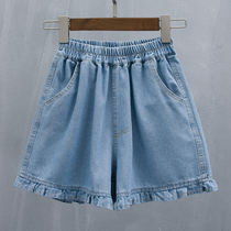 Large size womens all-match thin pants new denim shorts 2021 summer loose wide leg thin hot pants