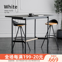 Nordic household small apartment wall bar table loft industrial style bar table and chair combination wrought iron rectangular table