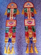 New multi-color small hanging streamer embroidery Buddha streamer flat word pair of streamer embroidery Hanging streamer Su embroidery Guanyin color streamer embroidery pair