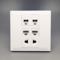 Dual telephone dual computer two-hole socket Two-bit dual telephone interface Network information 2-hole switch panel 86