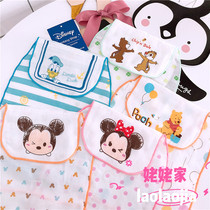 3 exported Japanese cartoon baby cotton gauze sweat towel cotton baby pad back towel