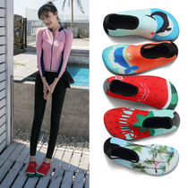Beach socks shoes men and women Diving Snorkeling children wading swimming shoes soft shoes non-slip anti-cut red foot skin shoes