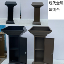 Black metal with cabinet door Lectern Welcome table Etiquette reception desk Opening simple lectern Hotel Restaurant Dining