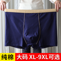  Fat guy underwear mens flat angle plus fat plus size cotton 300 kg fat four corners loose shorts head extra large