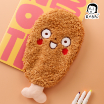 Oak tree manufacturing chicken leg pencil bag Fleece cute funny student plush large capacity embroidery stationery HOT