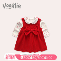  Fan Hunting childrens clothing female baby dress Autumn and winter Western princess dress Baby little girl first anniversary dress catch weekly feast