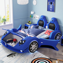 Childrens bed boys sports car creative leather bed Multi-function car childrens bed 1 2 meters single cartoon bed spot