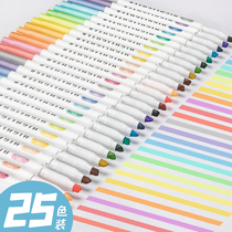 Zhipai fluorescent marker pen Double-headed light color student eye protection Macaron gray soft color candy color yellow full set of large-capacity light color hand account soft brush focus flat color marker pen
