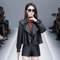 Haining Leather Sheepskin Leather Women's Short Winter 2021 New Women's Cotton Leather Jacket Spring and Autumn Jacket