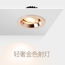 Spot lamp recessed light luxury gold Downlight led ceiling living room opening 8cm yellow light high grade Buddha front Rose copper