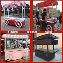 Anti-corrosion wood sales truck Shopping mall mobile sales car Scenic spot snack car Outdoor booth stall cart float shelf