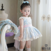 lolita girl dress Spanish girl princess dress foreign summer dress children lolita puff gauze dress