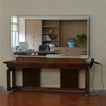 Oak hairdressing mirror table retro solid wood salon mirror hair salon special haircut double-sided single-sided barber shop mirror table
