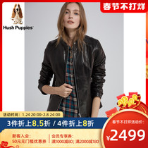 (Sheep Leather) Hush Foot Women's 2021 New Spring Women's Stack Collar Sheepskin Jacket Coat) HL-21104D