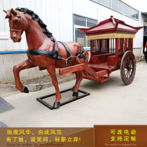 Chinese solid wood imitation ancient carriage complete set of film and TV props wedding photography scenic area sightseeing tour building disc furnishing