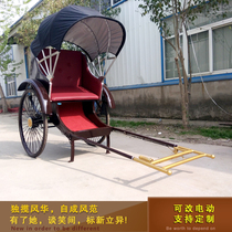 New old Shanghai antique electric double rickshaw scenic spot passenger sightseeing travel film and television props