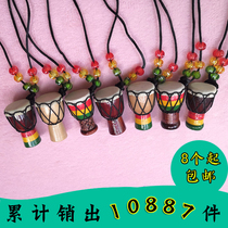 African drum necklace Jewelry pendant small tambourine pendant hanging neck Lijiang tourist souvenir gift handmade hanging chain