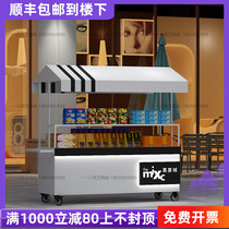 European-style iron outdoor flower market mobile stall car shopping mall hand push sales car night market glowing booth Net Red