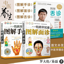 Genuine total of 3 volumes illustrated tongue diagnosis Face diagnosis Hand diagnosis Extension tongue disease elimination Luo Dalun Family health care body self-help manual Old Chinese Medicine Daquan Basic theory of traditional Chinese Medicine Purple Map