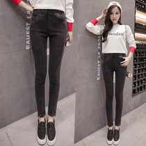 Tide brand womens clothing 2021 new fashion high waist hip stretch pencil pants female Korean version of retro slim small feet pants female