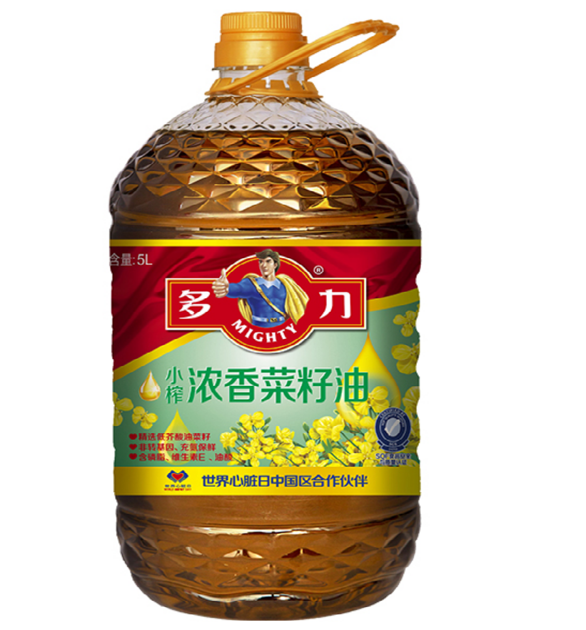 多力浓香菜籽油5l桶 非转基因压榨四级食用油