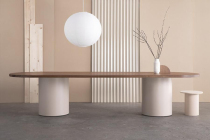 Nordic modern solid wood conference table long table simple oval desk creative negotiation Workbench personality Round Table