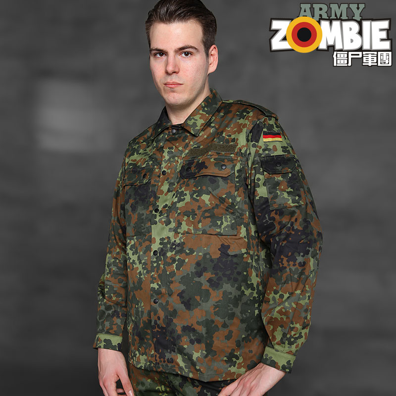 German New German Open Army Edition Jungle Spotted Camouflage BDU Training Shirt Jacket Outdoor Army uniform