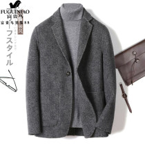  Rich bird double-sided woolen coat mens 2021 new Korean version of the wool suit winter alpaca wool thickened coat trend