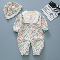 Foreign Pistachio Baby Conjoined Clothes Spring Autumn Money Newborn Pure Cotton Khaclothes Climbing Suit Baby Clothes Autumn Clothes Suit Long Sleeves