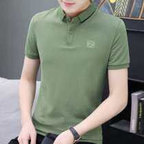 Hong Kong trendy brand 2021 new summer polo shirt mens short-sleeved lapel slim mens cotton T-shirt mens top