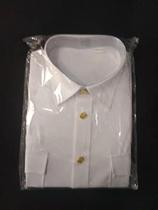 New fire White short sleeve jacket shirt summer dress jacket with Velcro single row gold buckle shirt