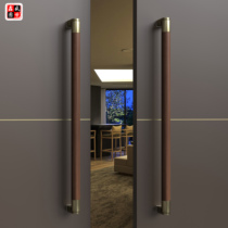 Upscale log door handle modern with frame push-pull glass door pull handle hotel office walnuts door handle