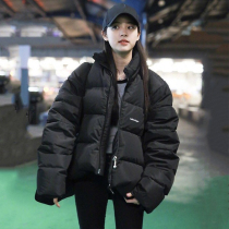 Explosive Ouyang Nana with black down cotton clothes women cotton clothes 2021 Winter new short small tide