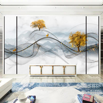 8d bamboo wood fiber integrated wallboard living room TV background wall gusset custom marble film and television Wall decorative painting