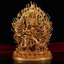  Tibetan monasteries collect old top artisans to create a gilt copper and real gold Big Buddha King Kong by hand