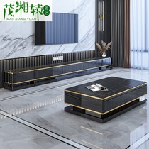 Rock board TV cabinet coffee table combination Nordic light luxury modern simple paint landing small apartment living room furniture home