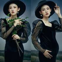 New photo studio photography photo pictorial style maternity clothing Hong Kong flavor retro pregnancy flavor art theme photo clothing for sale
