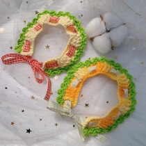 (A) kitten small pet dog collar cute hand-woven wool collar