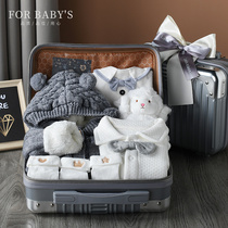 Baby gift box set male baby little gentleman dress thickened knitted sweater autumn and winter warm full moon year old